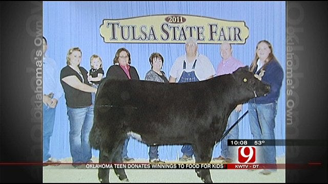 OKC Teen Sells Steer, Donates Money To Food For Kids Program