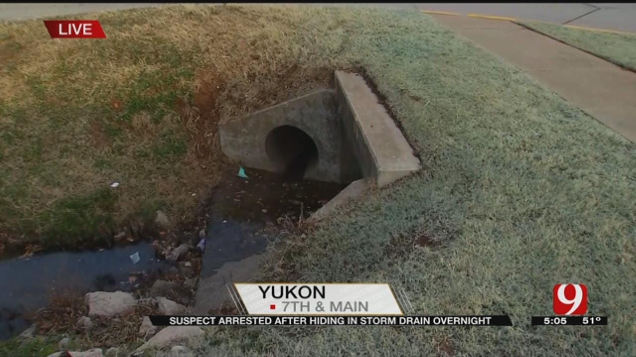 Suspect Arrested After Hiding In Yukon Storm Drain Overnight