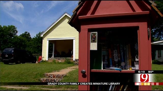 Grady County Family Creates Miniature Library