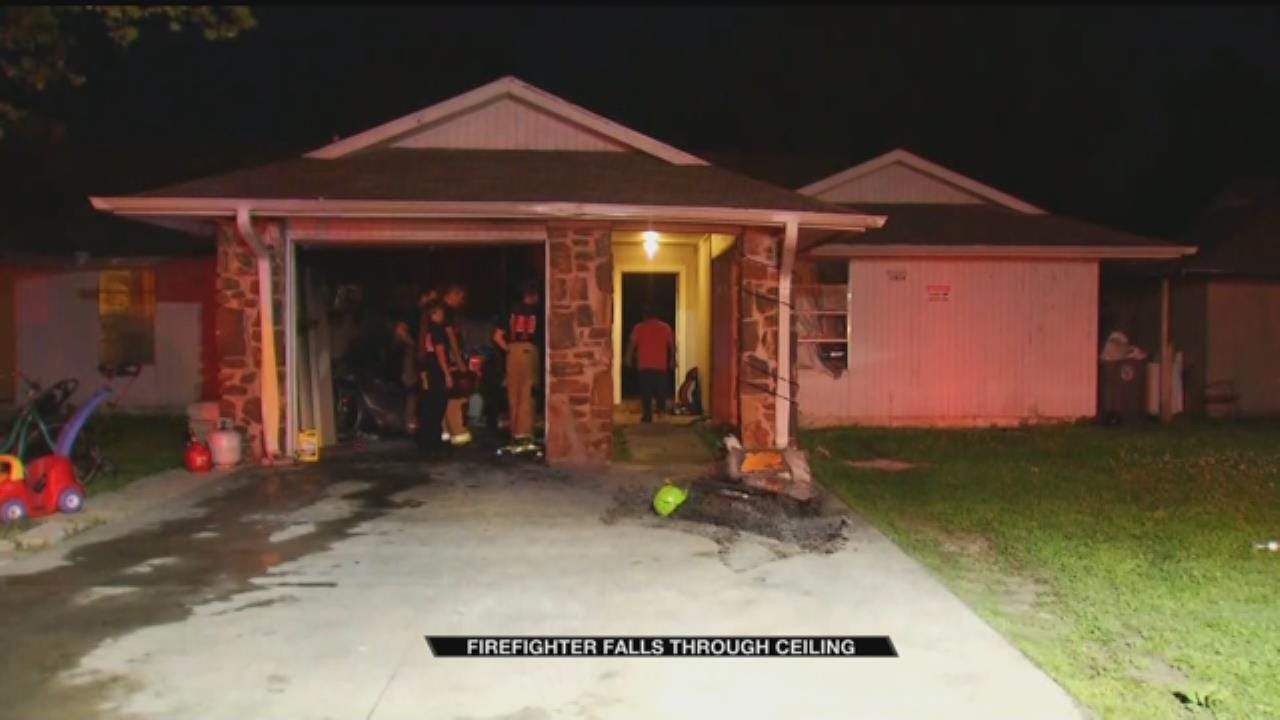 Firefighter Falls Through Ceiling At Tulsa House Fire