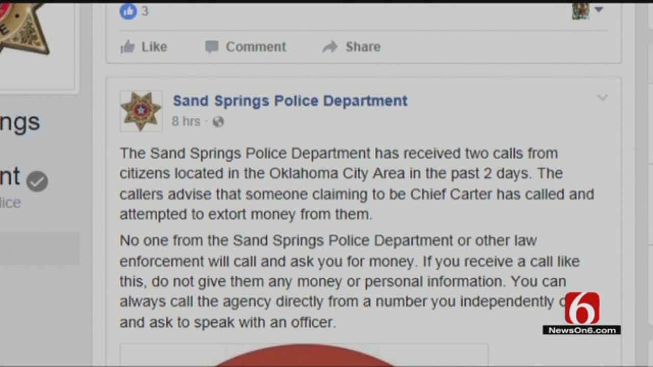 Sand Springs Police Chief's Name Being Used In New Phone Scam