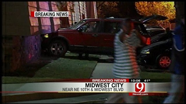 Car Plows Into Midwest City Apartment Building
