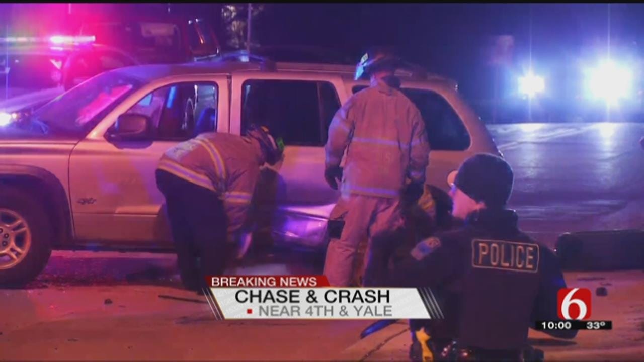 Marty Kasper Reports On Police Chase, Crash At Tulsa Intersection