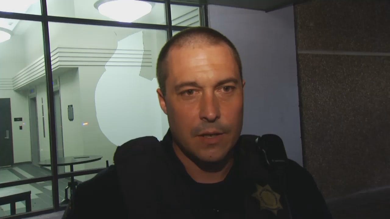 WEB EXTRA: Tulsa Police Cpl. Brandon Davis Talks About Vandalism Arrest