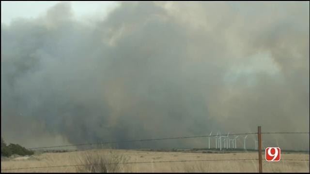 WEB EXTRA: Storm Tracker Marty Logan Covers Woodward Co. Grass Fire