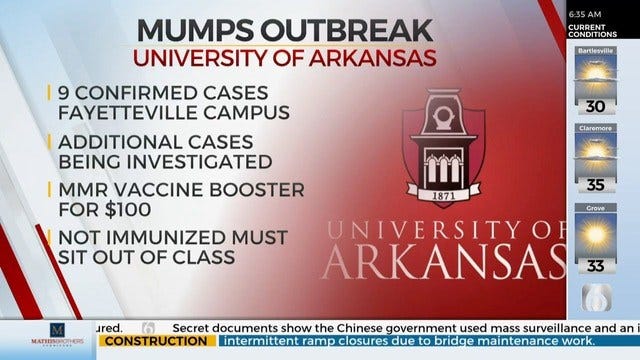 9 Cases Of Mumps Confirmed At University Of Arkansas