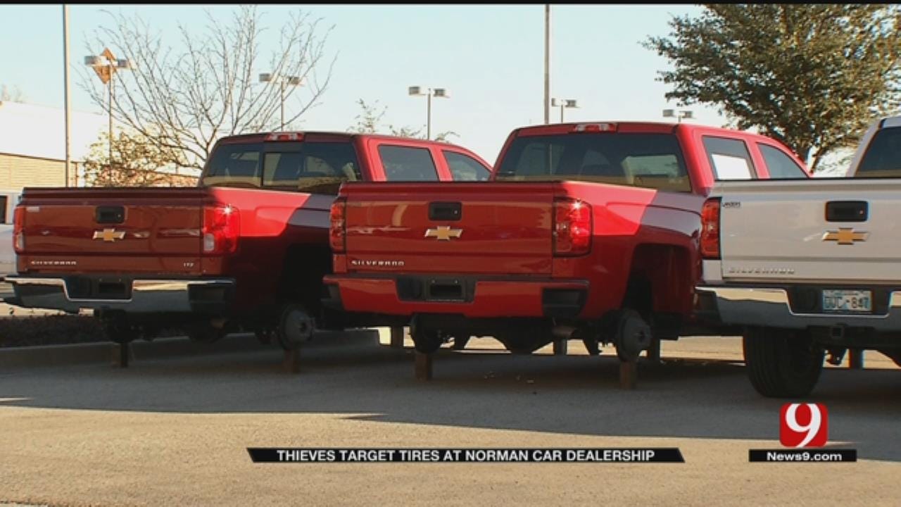 Tires, Wheels Stolen Off 40 Cars On Norman Dealership Lot