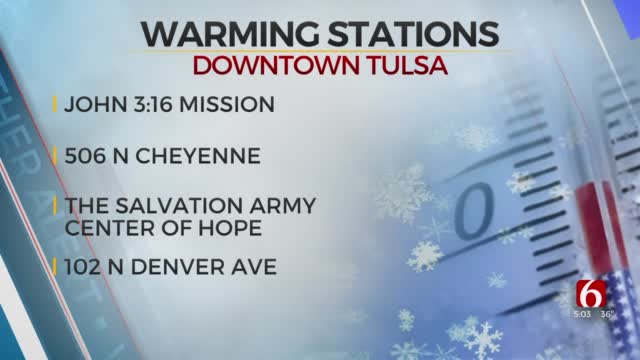 Downtown Tulsa Warming Stations Open 24/7