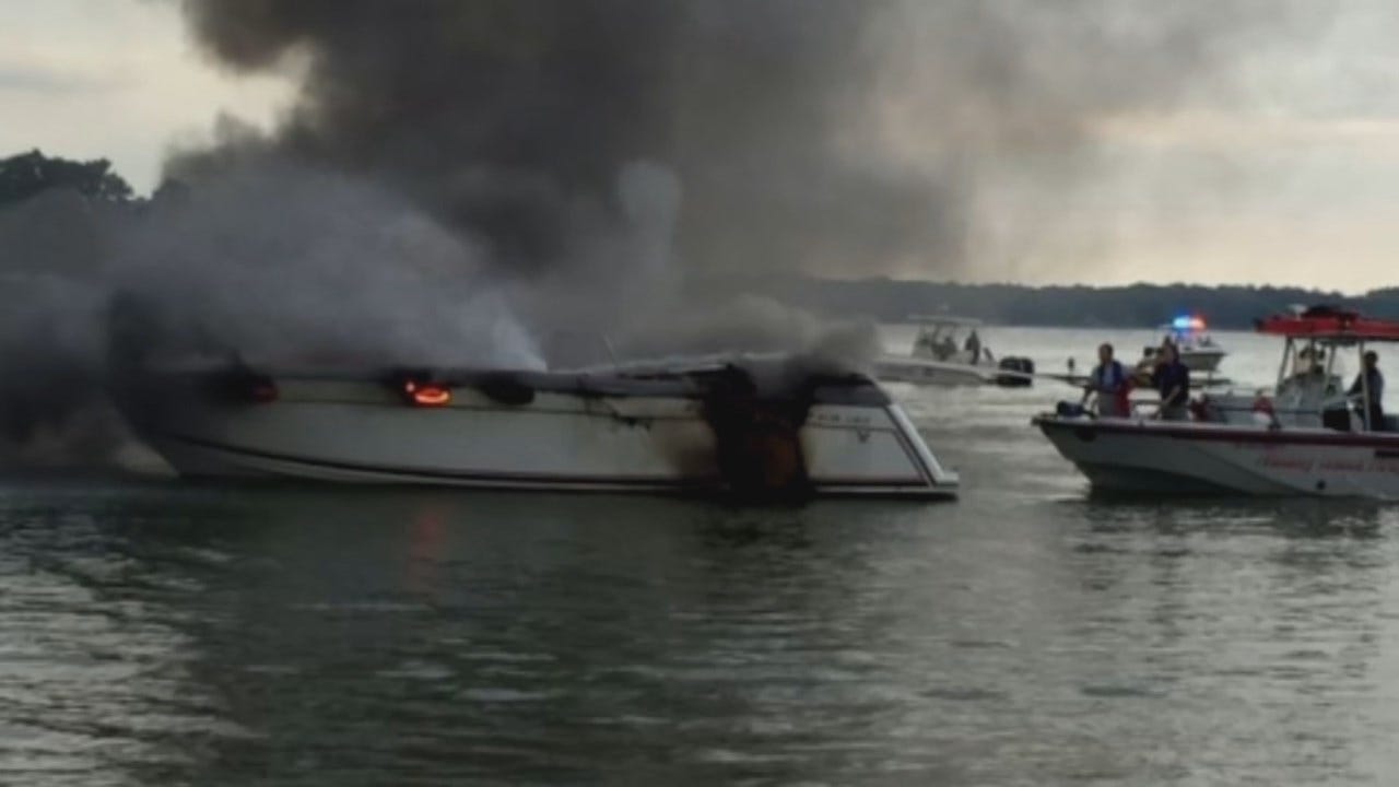 GRDA: At Least One Injured In Boat Fire On Grand Lake