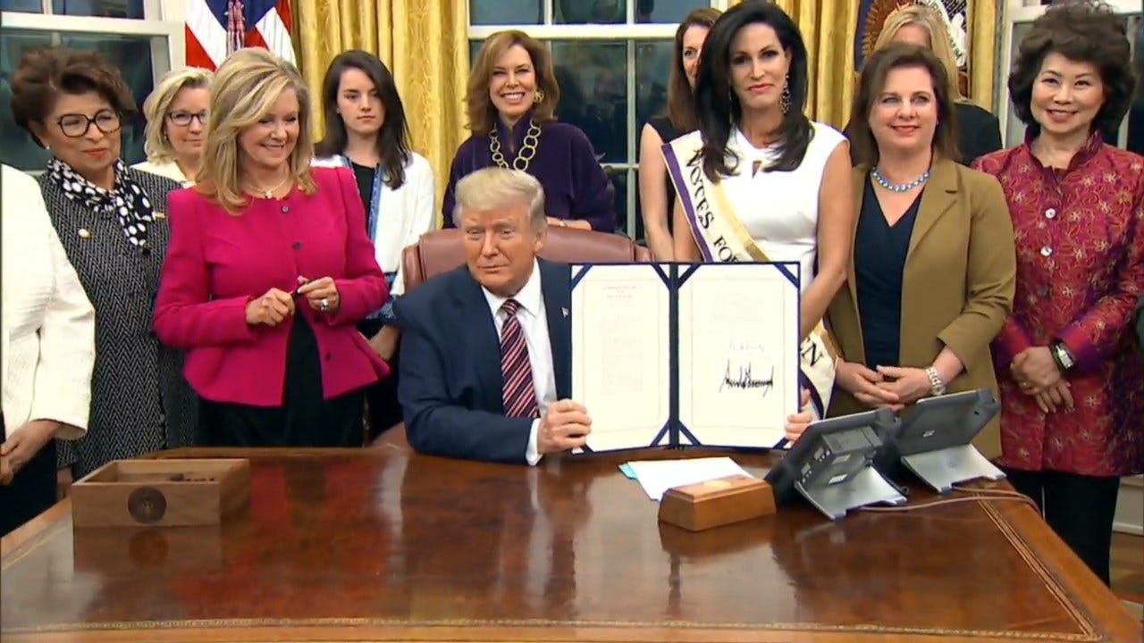 President Trump Signs Bill To Honor Women's Suffrage
