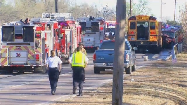 WEB EXTRA: Video From Scene Of Tulsa Public School Crash On North Lewis