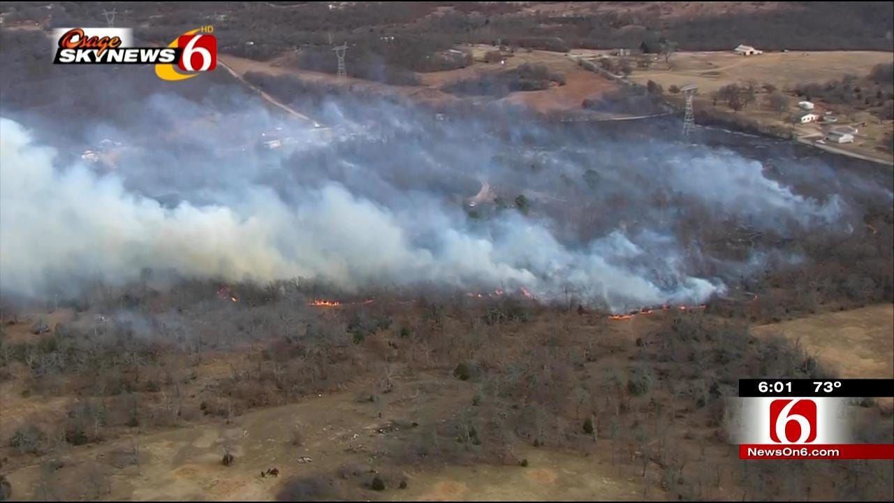 Brushfire Threatens Structures In Kiefer