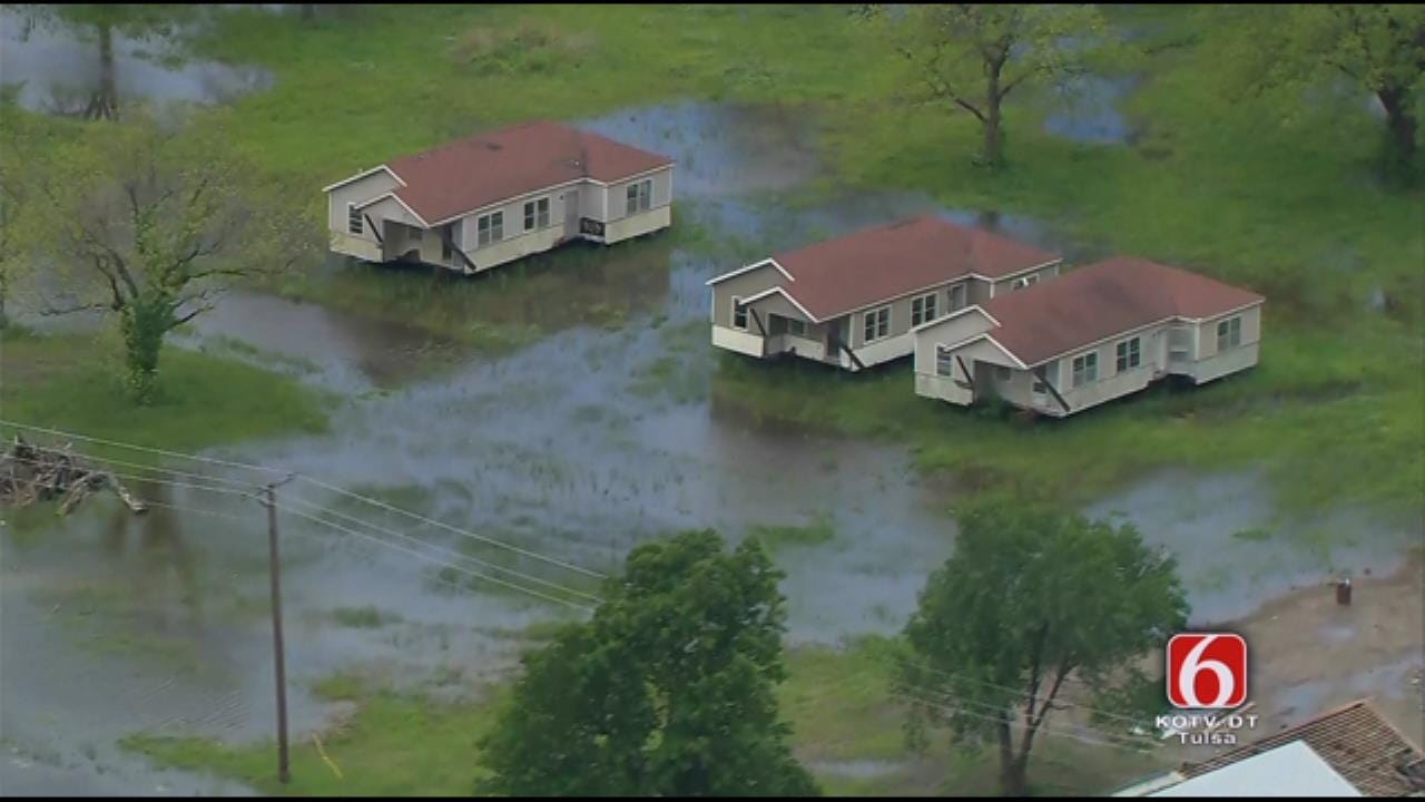 Osage SkyNews 6 Flies Over Flooded Creek, Tulsa Counties