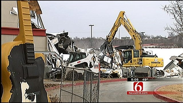 Demolition Begins On Hard Rock Casino's Bingo Hall Damaged In Snow Storm