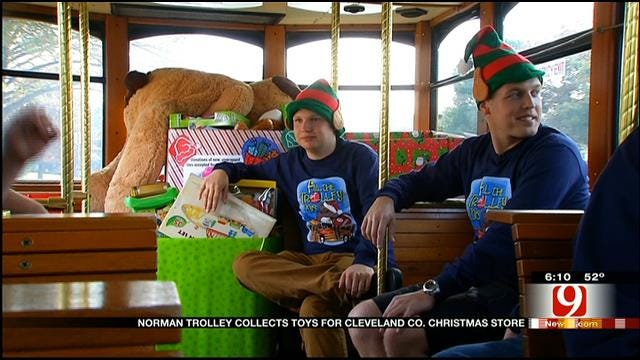 Norman Trolley Collects Toys For Cleveland Co. Christmas Store
