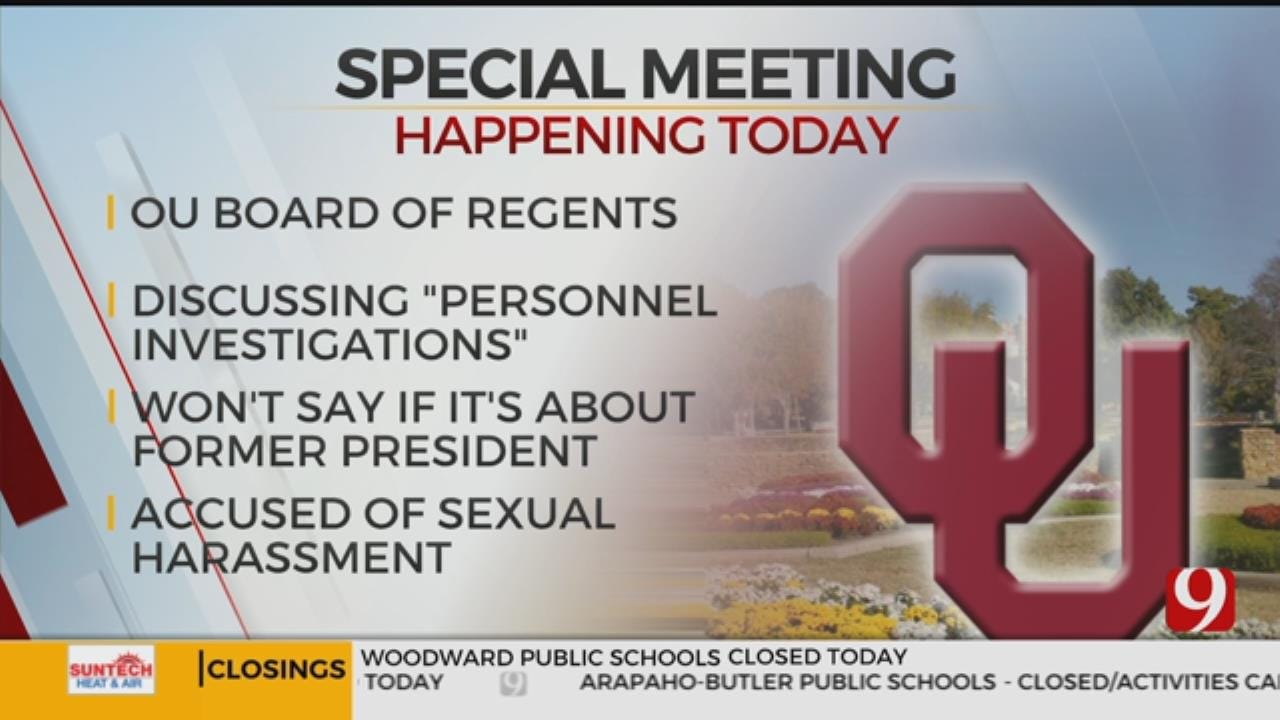 University Of Oklahoma Regents To Discuss 'Personnel Investigation'