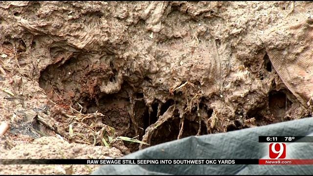 Raw Sewage Still Seeping Into Southwest OKC Yards