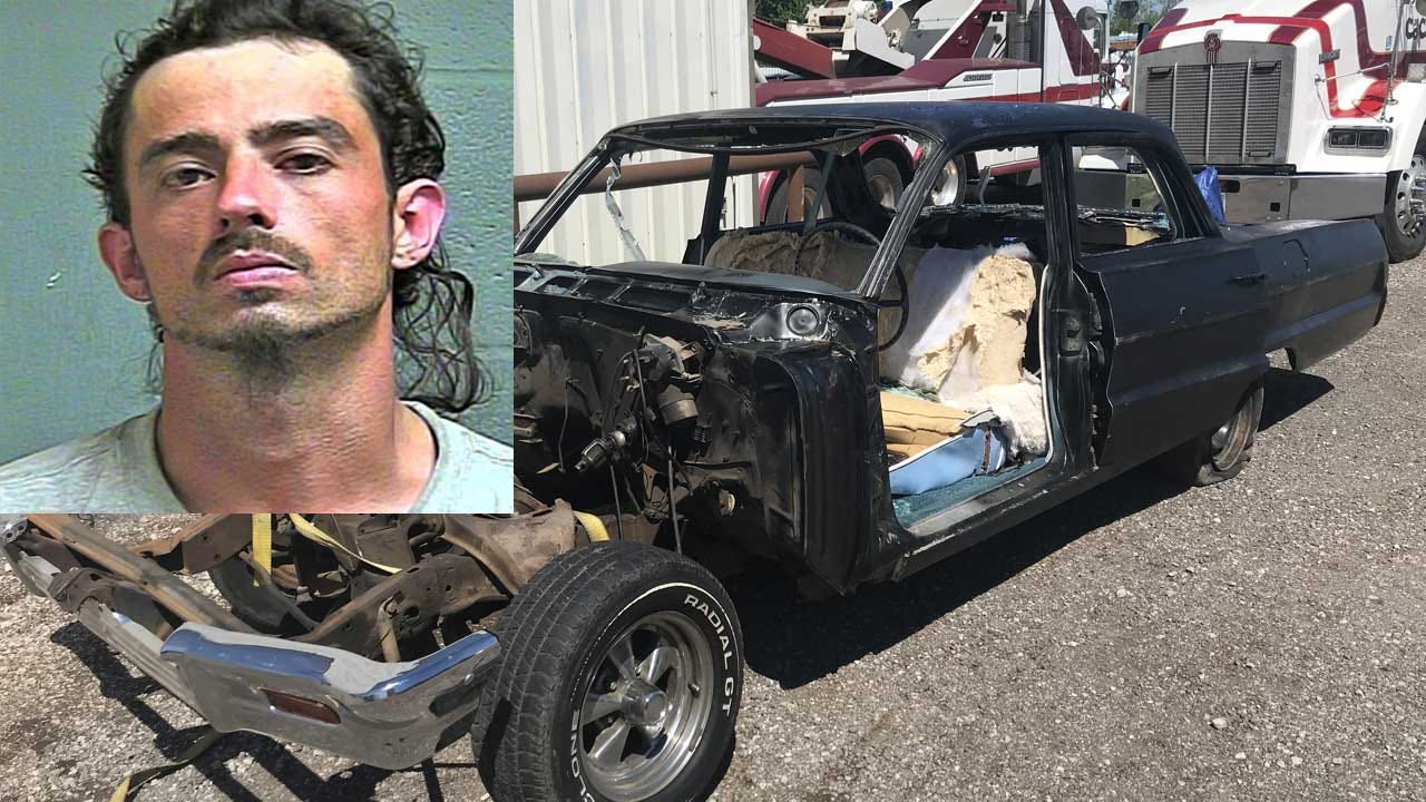 1 Arrested After Stolen Classic Car Found Stripped, Destroyed In SE OKC