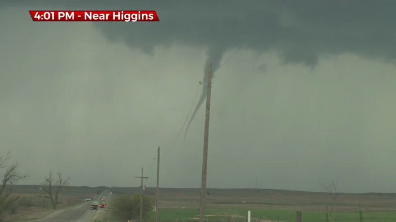 Marty Logan Spots Tornado Touching Down For 2nd Time In Higgins, Texas