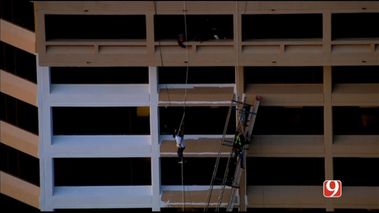 WATCH: 2 Rescued At Hotel Construction Site In NW OKC