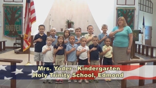 Mrs. Yoder's Kindergarten Class at Holy Trinity in Edmond