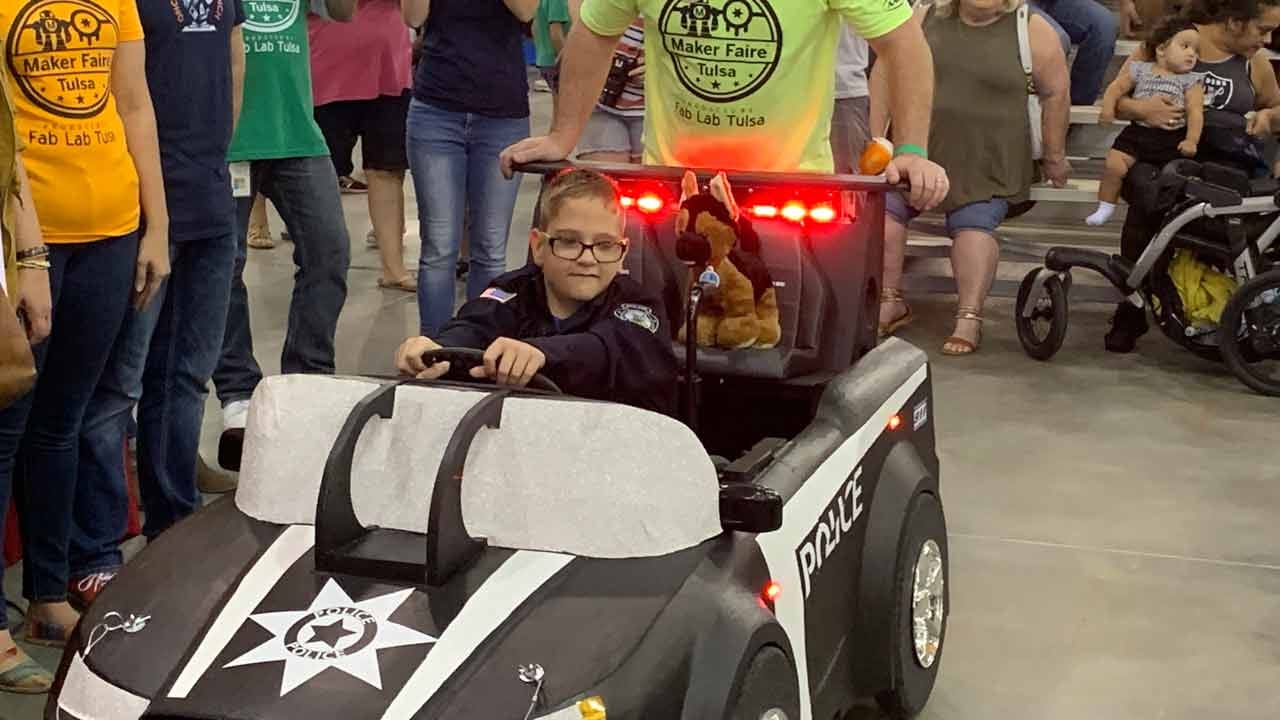 12-Year-Old Gets Police Car Inspired Wheel Chair From Haskell Police