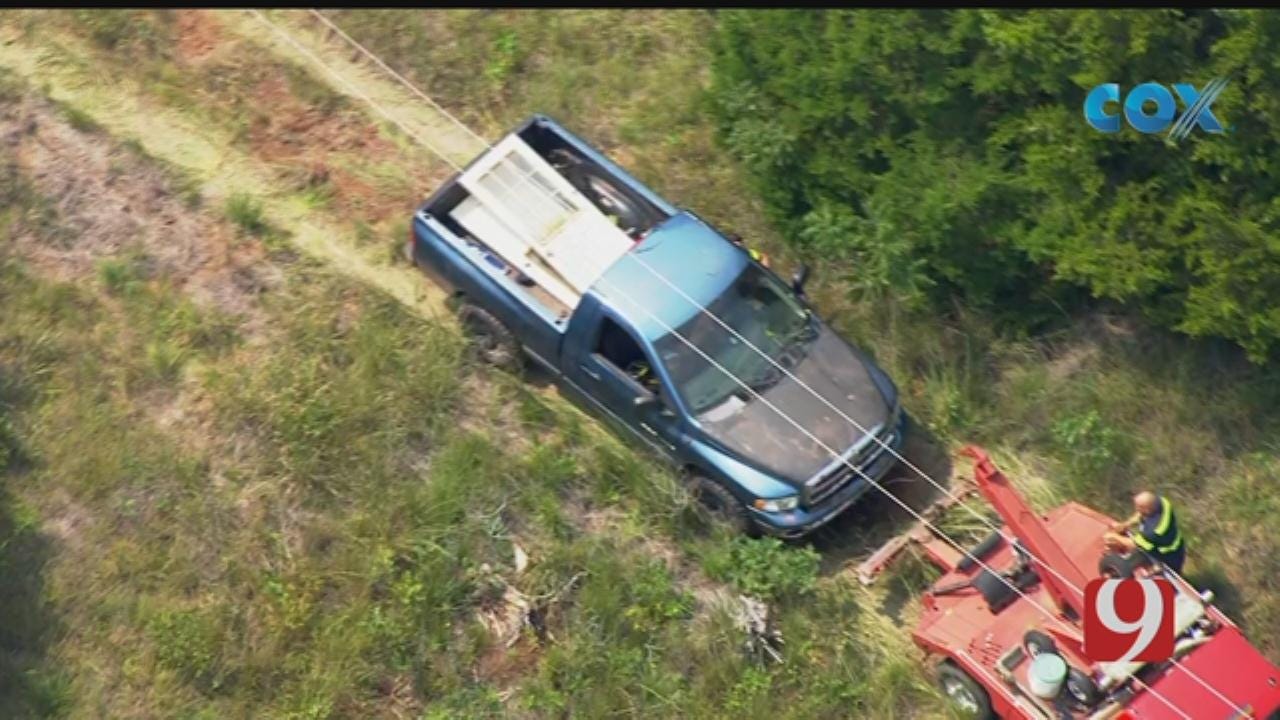 Bob Mills SkyNews 9 Flies Over Truck Pulled From Pott Co. Pond After Chase