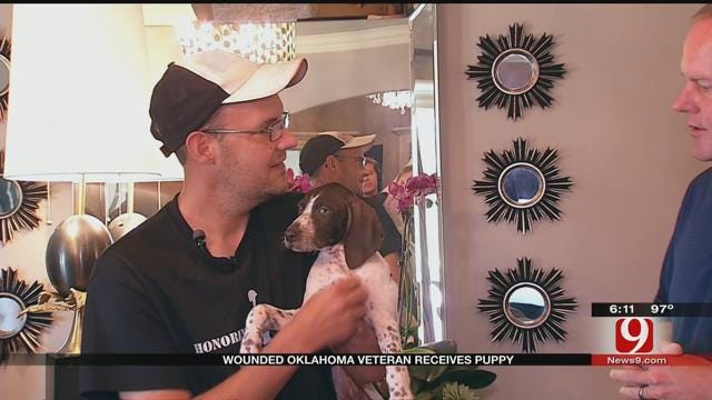 Wounded Oklahoma Veteran Receives Puppy