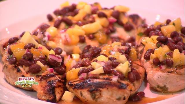 Grilled Cuban Chicken With Black Bean And Mango Salsa