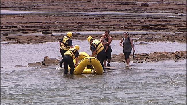 WEB EXTRA: Family Fishing In The Arkansas River Rescued By Tulsa Fire