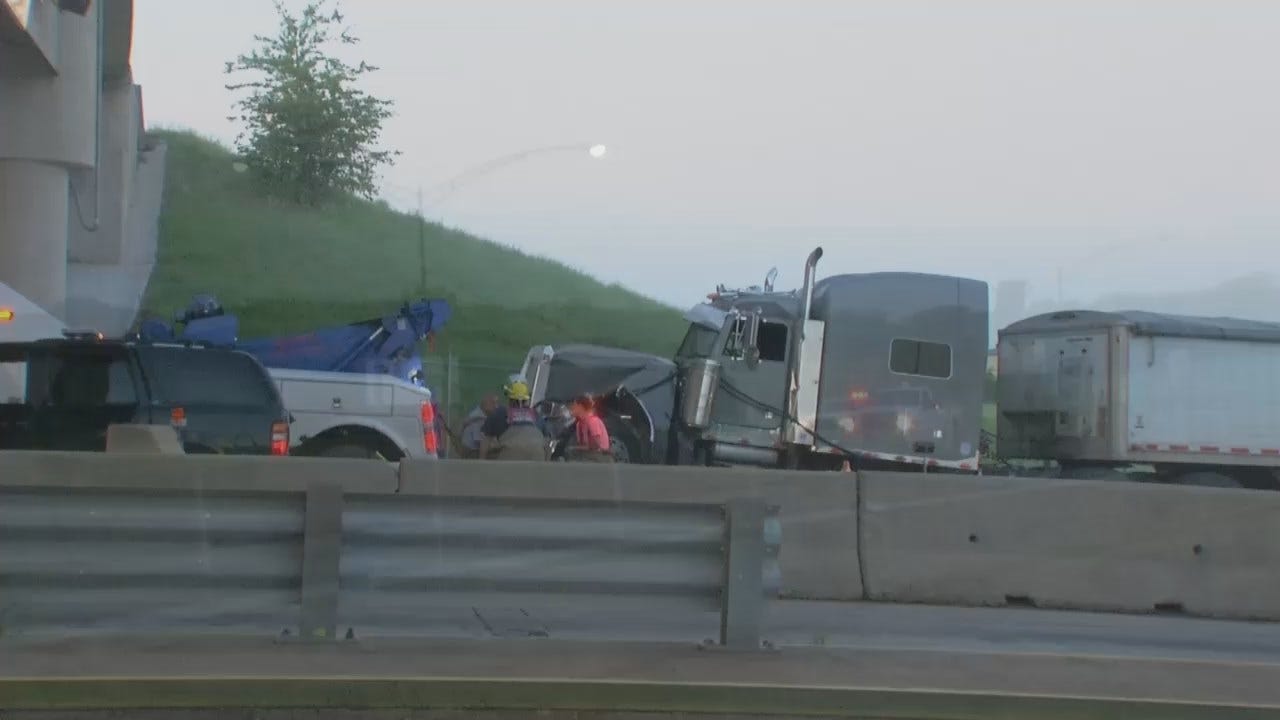 WEB EXTRA: Video From Scene Of Cimarron Turnpike Toll Gate Crash