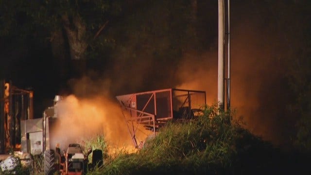 WEB EXTRA: Video From Scene Of Creek County Mobile Home Fire