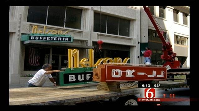 Renovated Nelson's Buffeteria Sign To Hang In New Home
