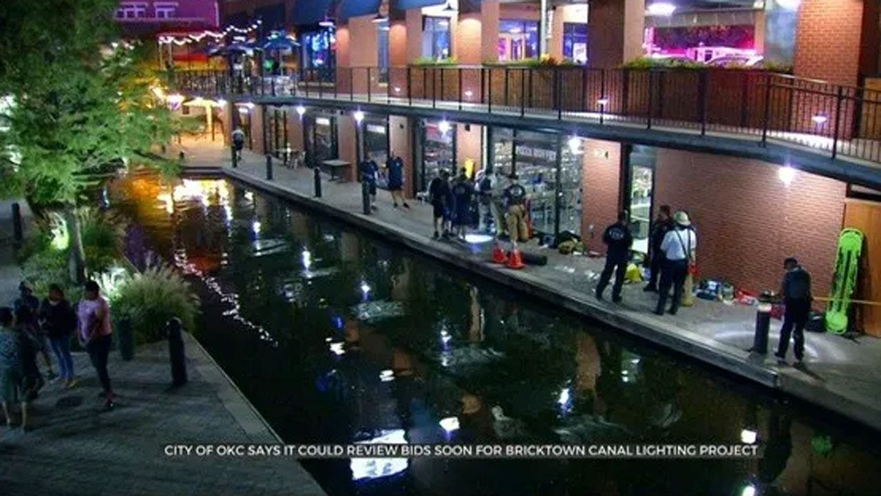 OKC City Officials Could Review Bids Soon For Bricktown Canal Lighting Project