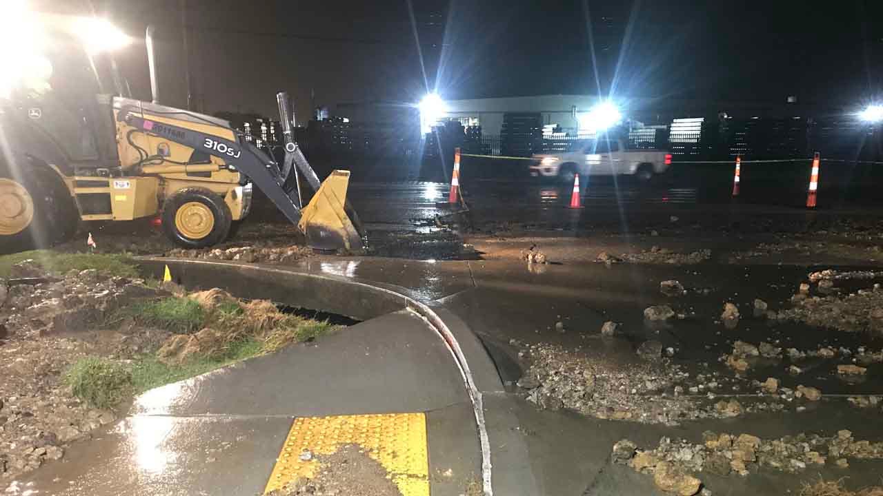 City Of Tulsa Crews Work To Repair Multiple Water Breaks