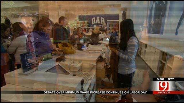 Debate Over Minimum Wage Increase Continues On Labor Day