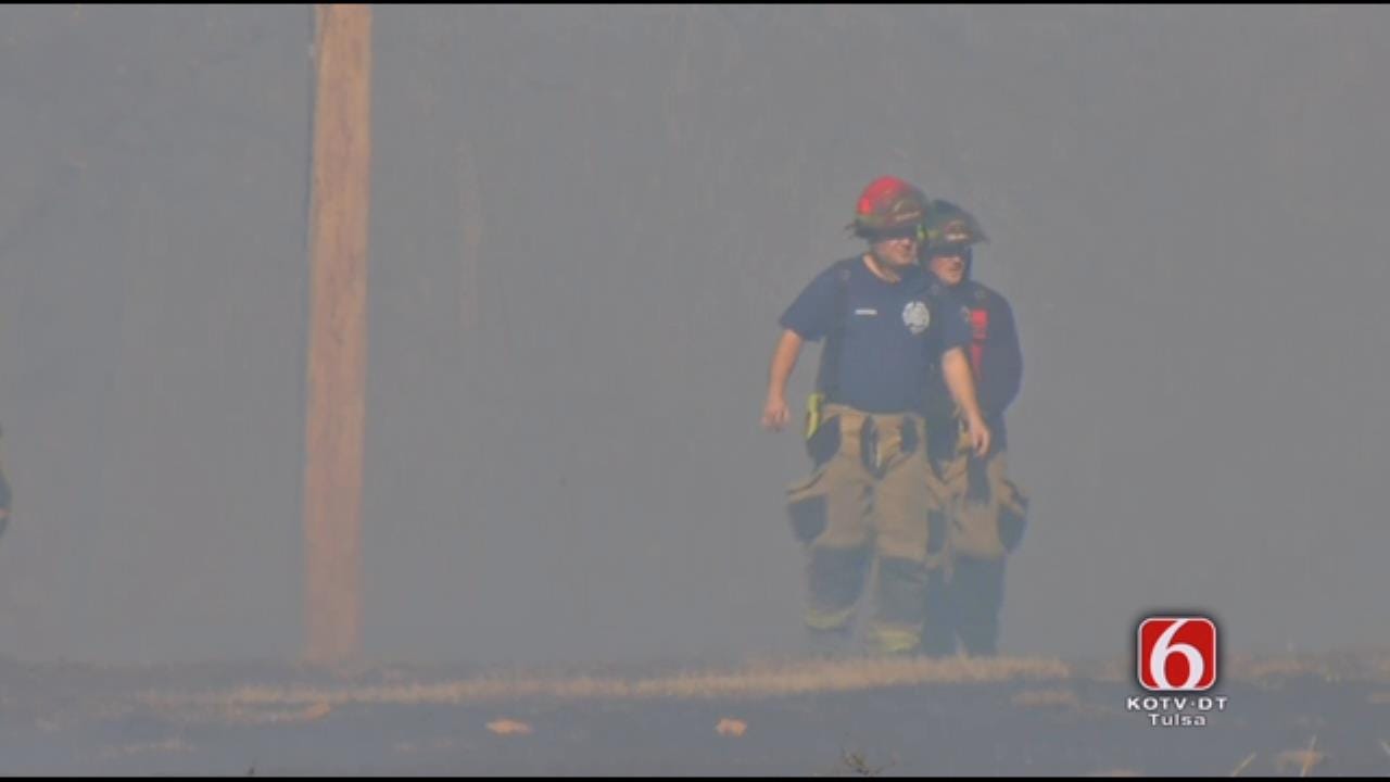 WEB EXTRA: Scenes From Tulsa Grass Fire Near Transformer