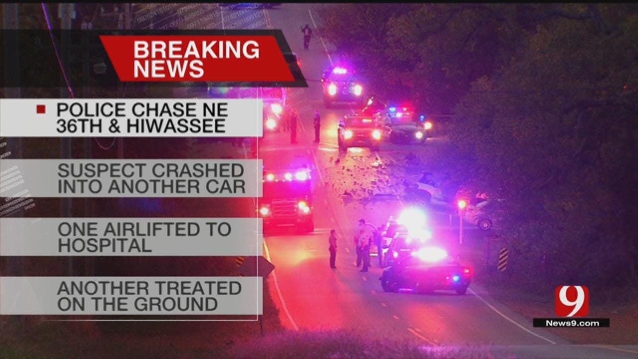 Multiple Crews On Scene Following Chase, Crash In NE OKC