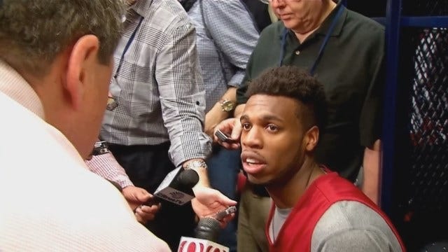 Buddy Hield Talks With Reporters In Houston