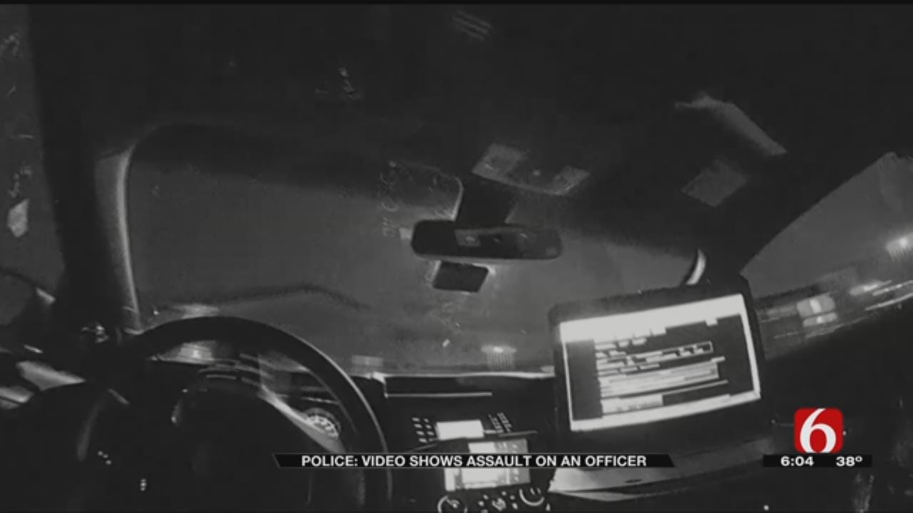 Body Cam Video Shows Man Assaulting Tulsa Police Officer