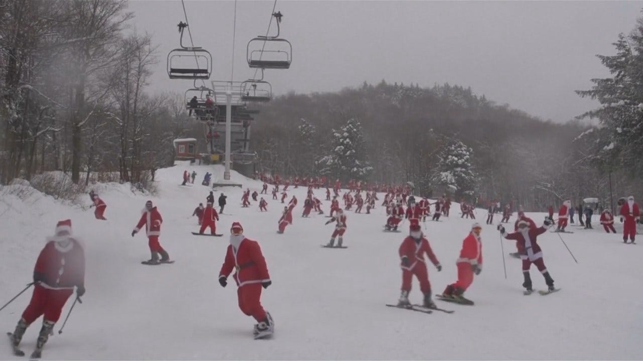 Skiing Santas Raise Money For Charity