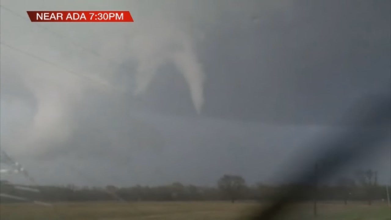 WEB EXTRA: StormTracker Val Castor Spots A Tornado Near Ada