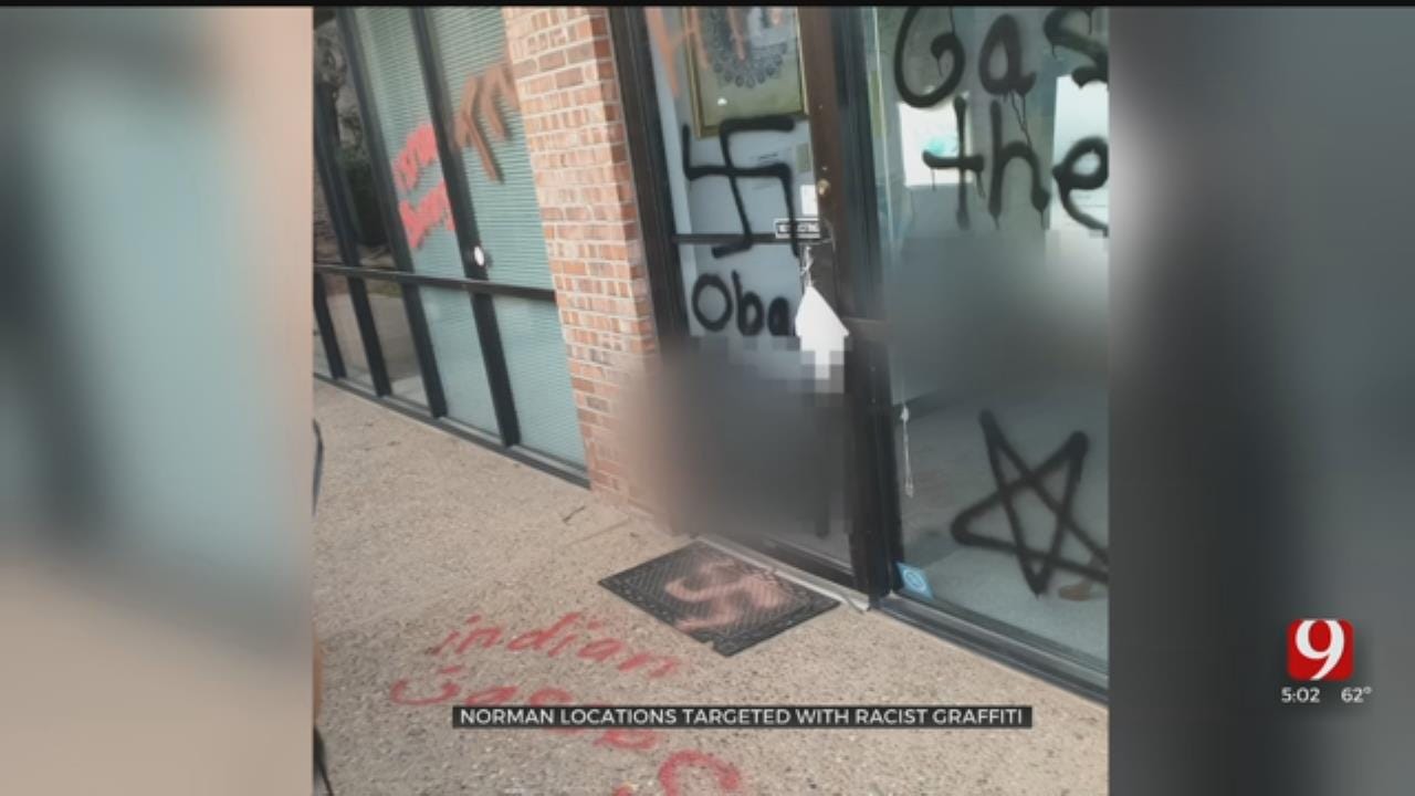 Police Believe OKC, Norman Racist Graffiti Cases Related; Search For Suspect Underway