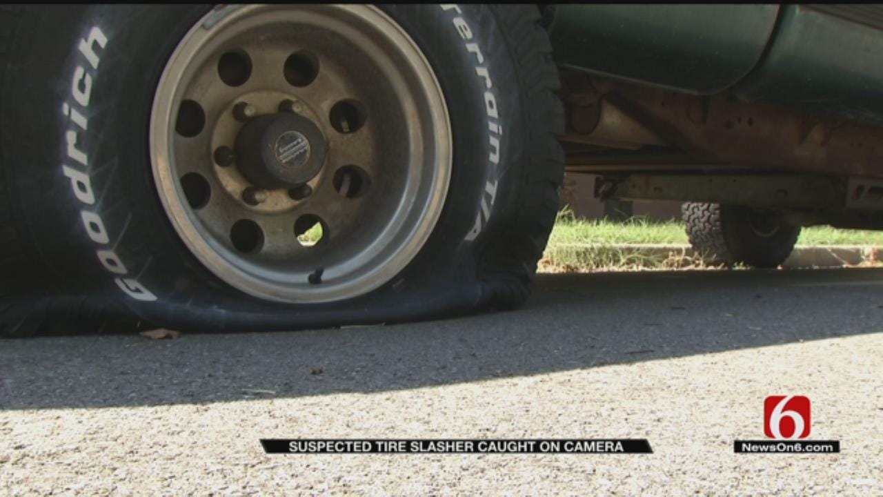 Tulsa Tire Slasher Caught On Camera