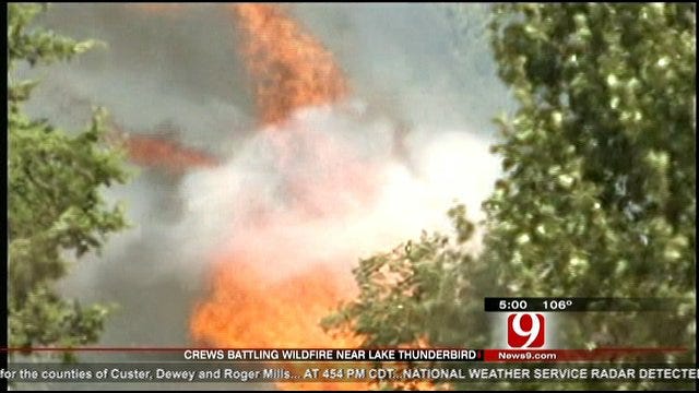 Firefighters Battle Norman Wildfire, One Home Destroyed