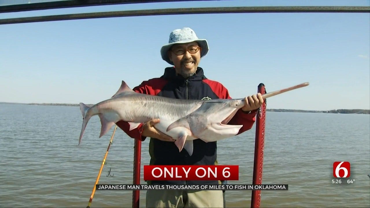 Japanese Man Travels To Oklahoma For Spoonbill Fishing Trip