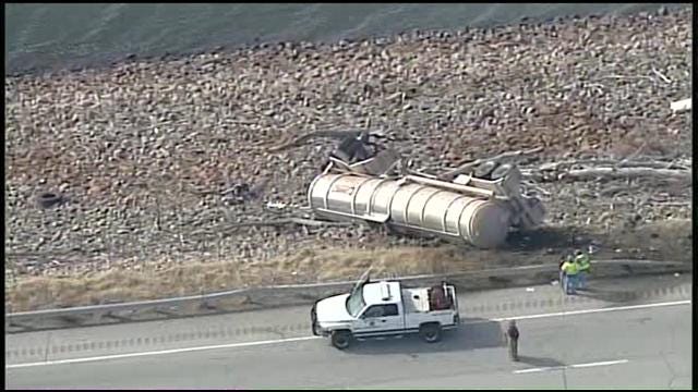 WEB EXTRA: SkyNews6 View Of Overturned Crude Oil Tanker