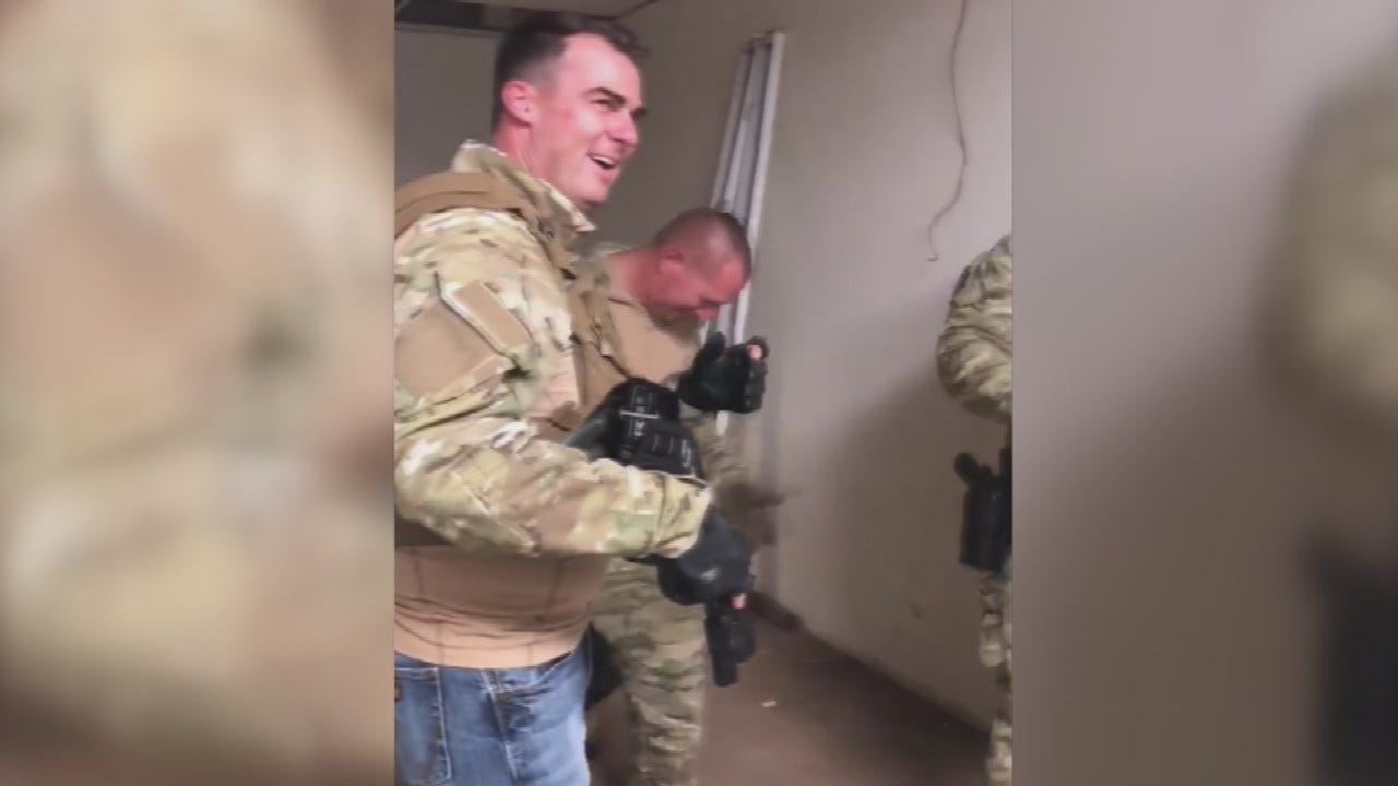 Gov. Stitt Joins OHP Tactical Team For Hostage Situation Training