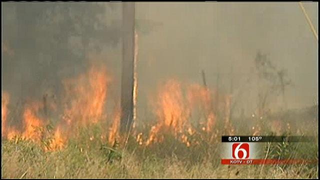 Creek County Grass Fires Close Section of Highway 33