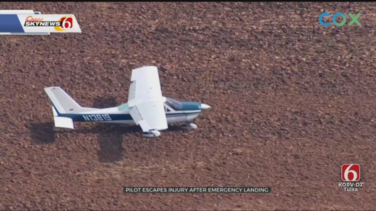 Pilot Makes Forced Landing In Field Near Cushing Airport